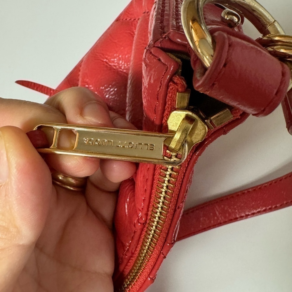 Elliott Lucca Red Leather Quilted Crossbody Bag - Picture 6 of 10